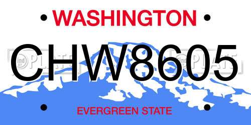 CHW8605 Washington License Plate