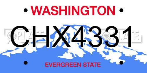 CHX4331 Washington License Plate