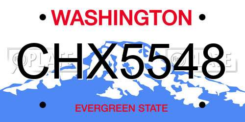 CHX5548 Washington License Plate
