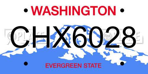 CHX6028 Washington License Plate