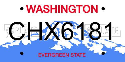 CHX6181 Washington License Plate