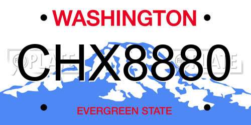 CHX8880 Washington License Plate