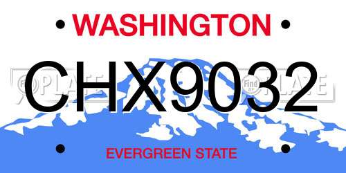 CHX9032 Washington License Plate