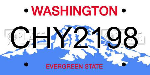 CHY2198 Washington License Plate