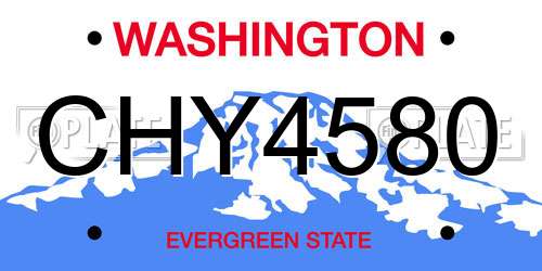 CHY4580 Washington License Plate