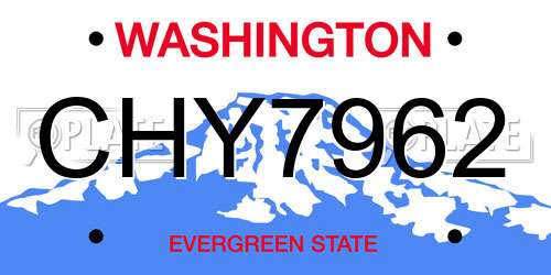 CHY7962 Washington License Plate