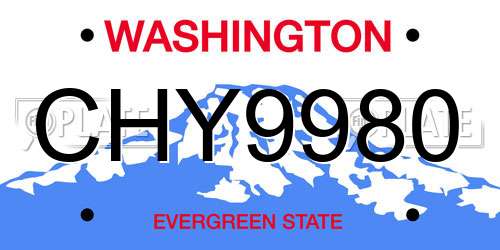 CHY9980 Washington License Plate