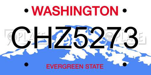 CHZ5273 Washington License Plate