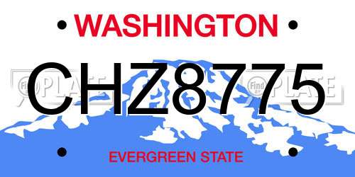 CHZ8775 Washington License Plate