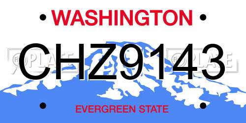 CHZ9143 Washington License Plate