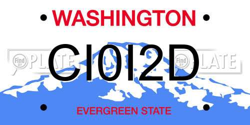 CI0I2D Washington License Plate