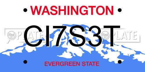 CI7S3T Washington License Plate