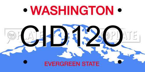CID12O Washington License Plate