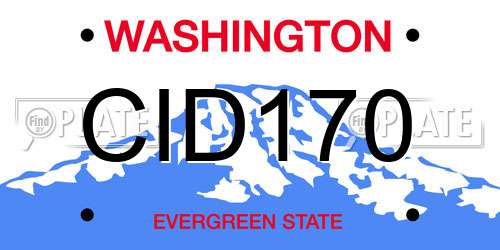 CID170 Washington License Plate