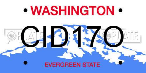 CID17O Washington License Plate
