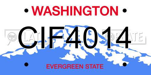 CIF4014 Washington License Plate