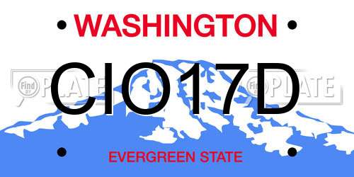 CIO17D Washington License Plate
