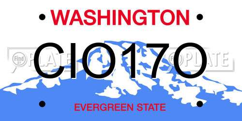 CIO17O Washington License Plate