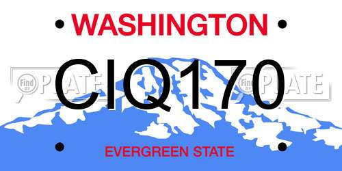 CIQ170 Washington License Plate