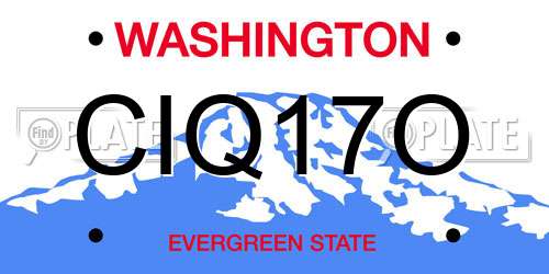 CIQ17O Washington License Plate