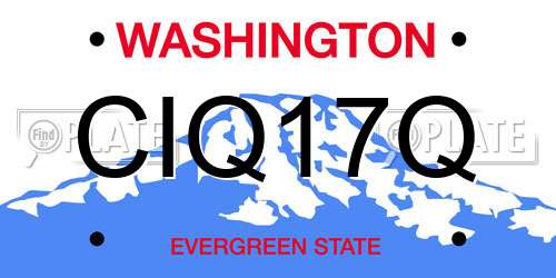CIQ17Q Washington License Plate