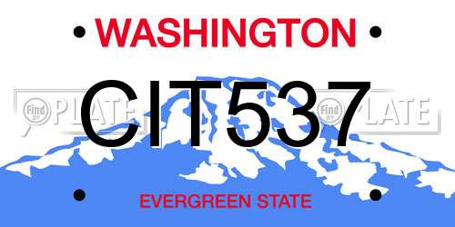 CIT537 Washington License Plate