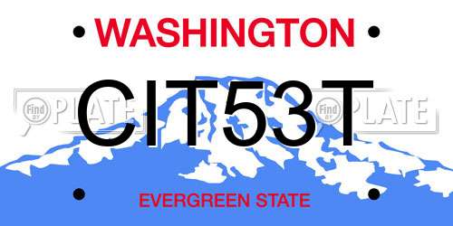 CIT53T Washington License Plate