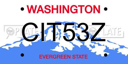 CIT53Z Washington License Plate
