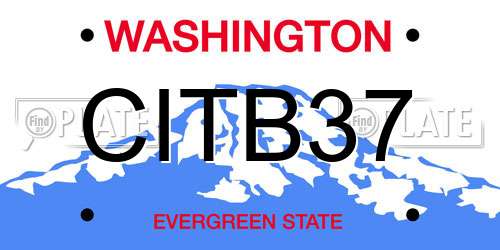 CITB37 Washington License Plate