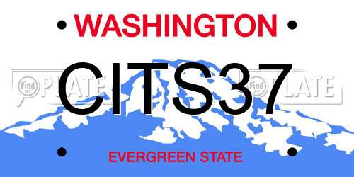 CITS37 Washington License Plate