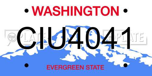 CIU4041 Washington License Plate