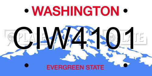 CIW4101 Washington License Plate