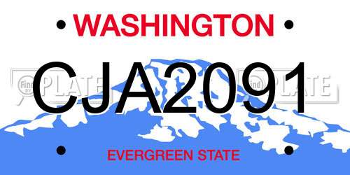 CJA2091 Washington License Plate