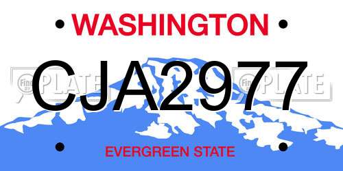 CJA2977 Washington License Plate
