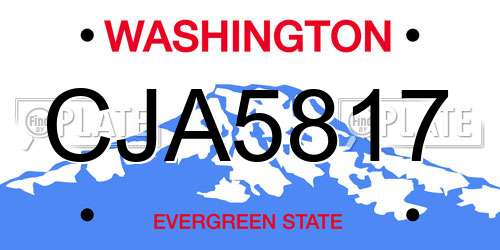 CJA5817 Washington License Plate