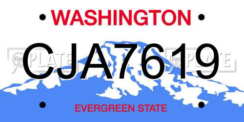 CJA7619 Washington License Plate