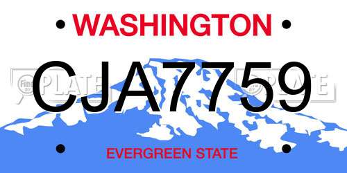 CJA7759 Washington License Plate