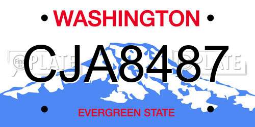 CJA8487 Washington License Plate