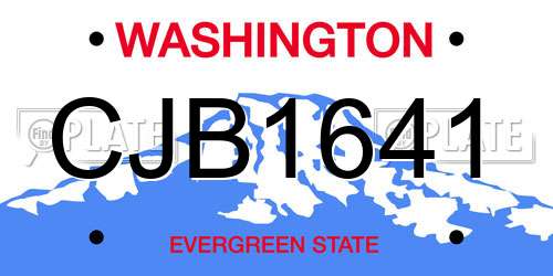 CJB1641 Washington License Plate