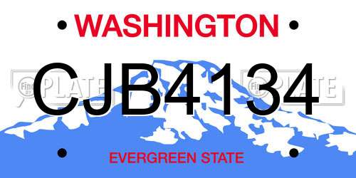 CJB4134 Washington License Plate