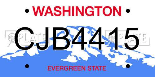 CJB4415 Washington License Plate
