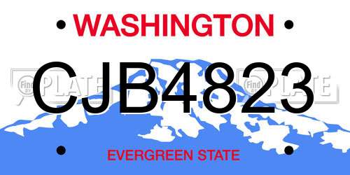 CJB4823 Washington License Plate