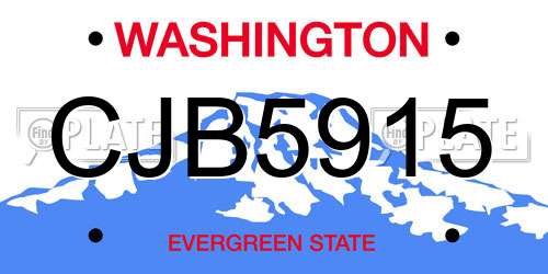 CJB5915 Washington License Plate