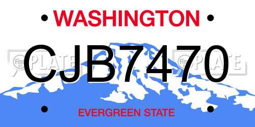 CJB7470 Washington License Plate