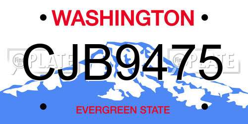 CJB9475 Washington License Plate