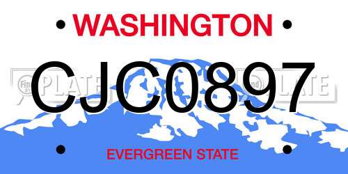 CJC0897 Washington License Plate