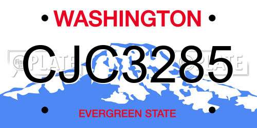 CJC3285 Washington License Plate