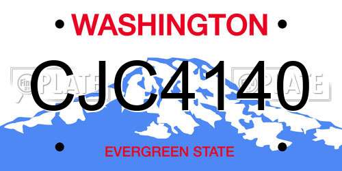 CJC4140 Washington License Plate
