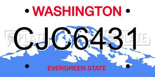 CJC6431 Washington License Plate