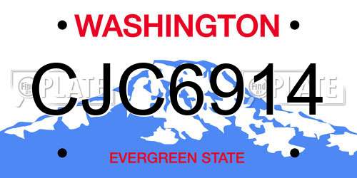 CJC6914 Washington License Plate